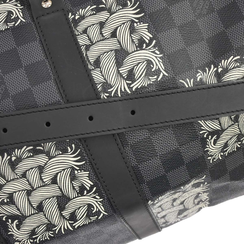 Louis Vuitton Keepall Bandouliere Limited Edition Nemeth Damier Graphite Black Canvas Bag