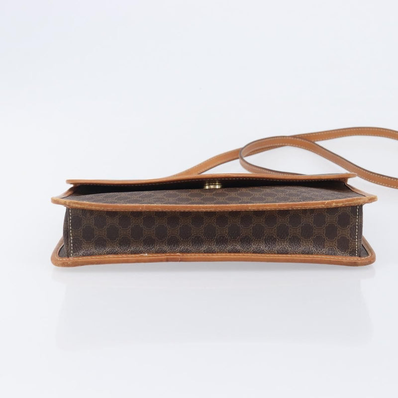 Celine Macadam Shoulder Canvas Brown Bag