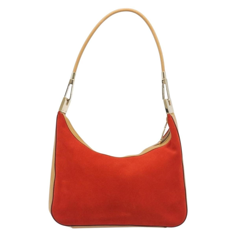 Gucci Vintage Zip Hobo Leather & Suede Red