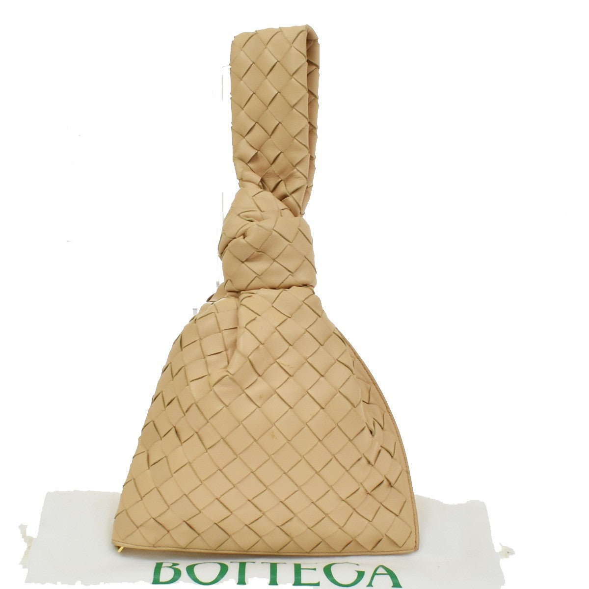 Bottega Veneta Bv Twist Intrecciato Nappa Beige Leather Bag