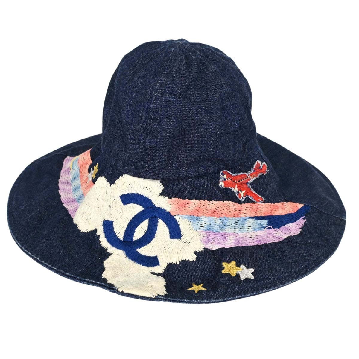 Chanel Denim Mood Bucket Hat Night Flight Embroidery Navy Denim_jeans