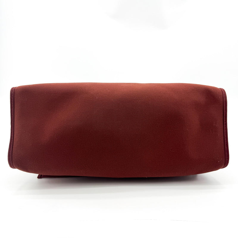Hermes Herbag Zip Leather And Toile Brown Canvas Bag