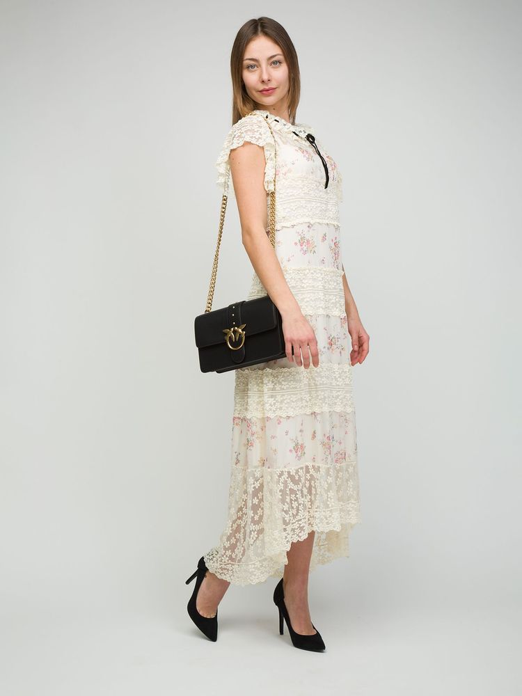 Pinko Love Crossbody Bag — Black Cow Leather