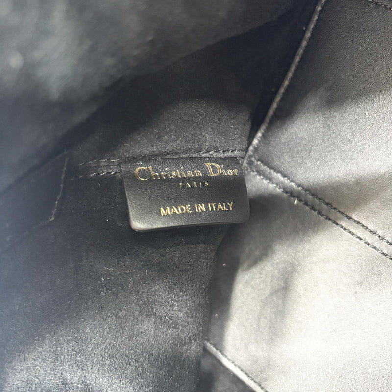 Christian Dior Toujours Macrocannage Quilt Calfskin Black Leather Bag