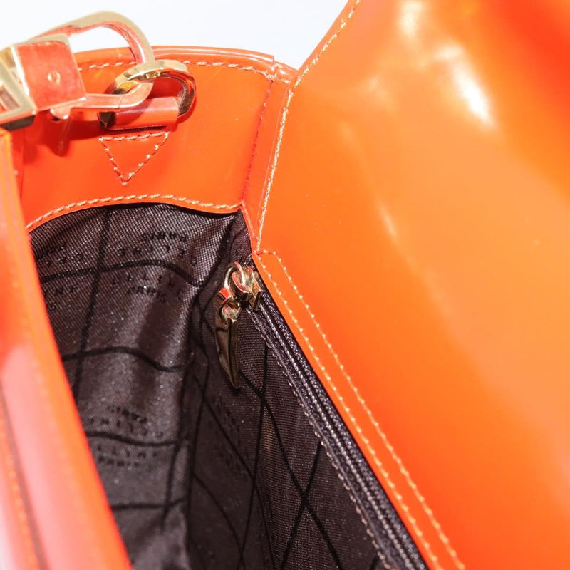 Celine Top Handle Leather Orange Bag