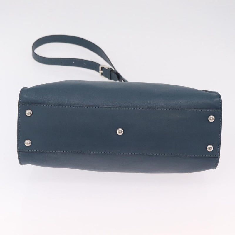 Fendi Peekaboo Ruffled Leather Blue Bag
