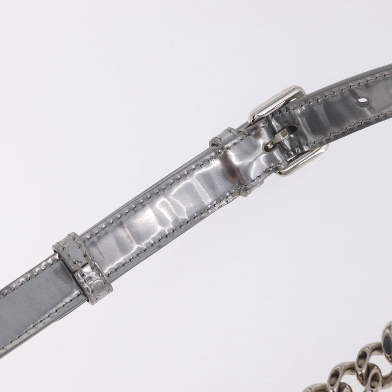 Christian Dior Diorama Flap Patent Silver Patent_leather Bag
