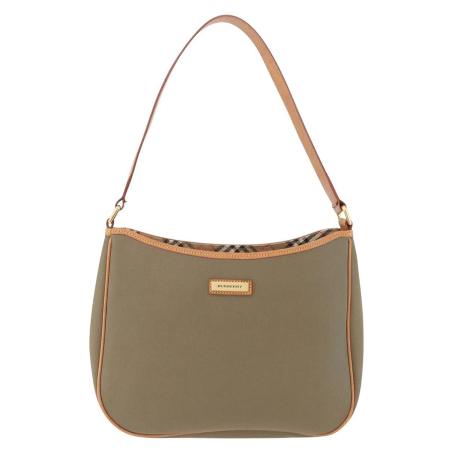 Burberry Shoulder Bag Nova Check Coated Canvas Khaki