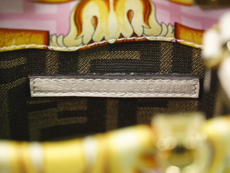Fendi X Versace Fendace Convertible Sunshine Shopper Printed Laminated Leather Multicolour Bag