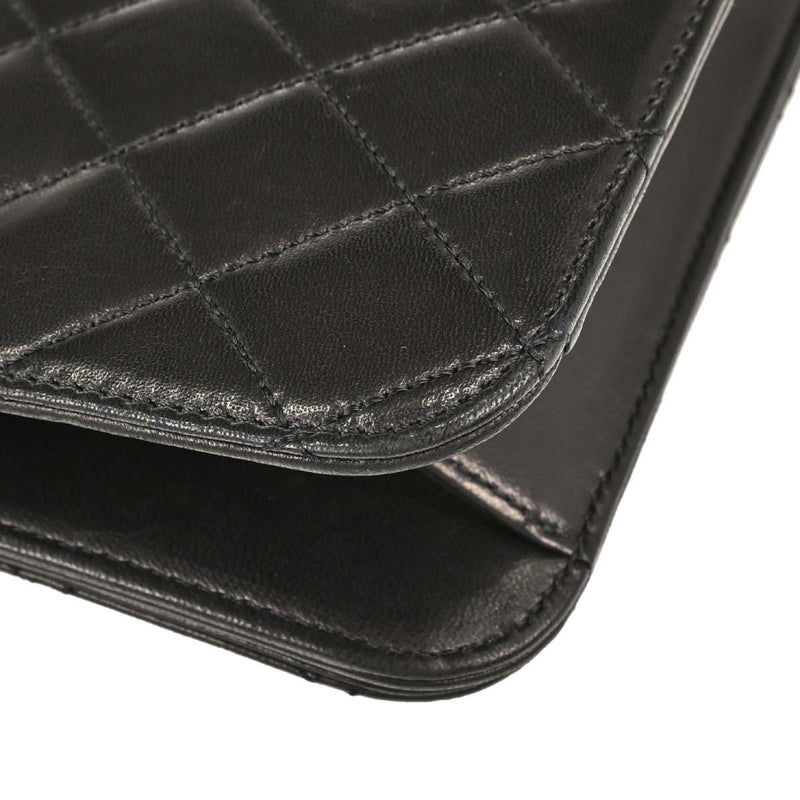 Chanel Vintage Full Flap Quilted Lambskin Black Leather Bag