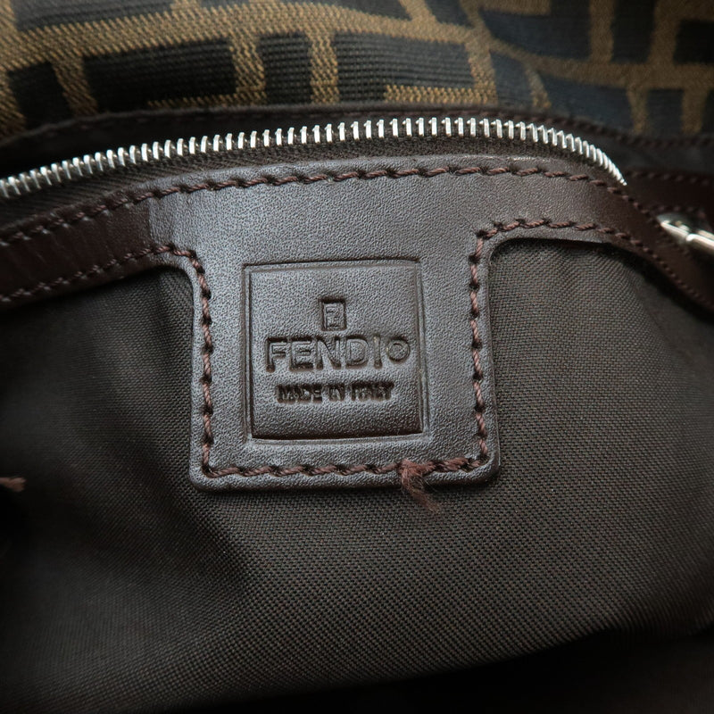 Fendi Flap Hobo Zucca Canvas Brown