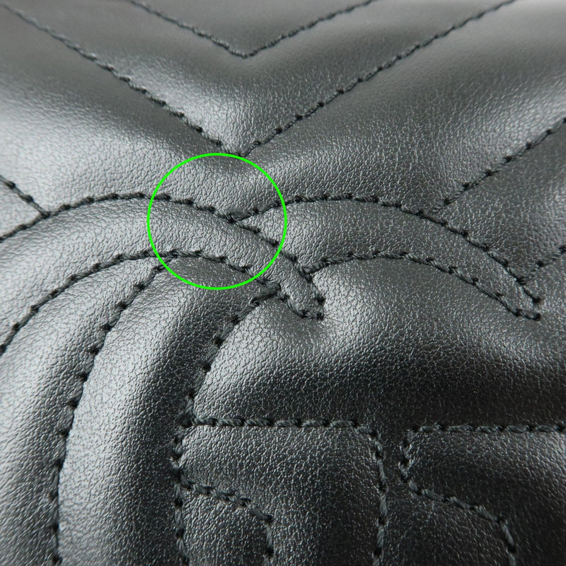 Gucci Gg Marmont Chain Matelasse Leather Black Bag