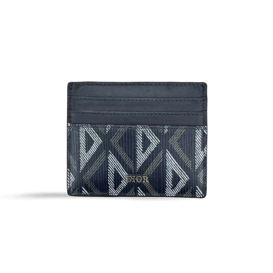 Christian Dior Card Holder Oblique Canvas And Leather Navy Accessory