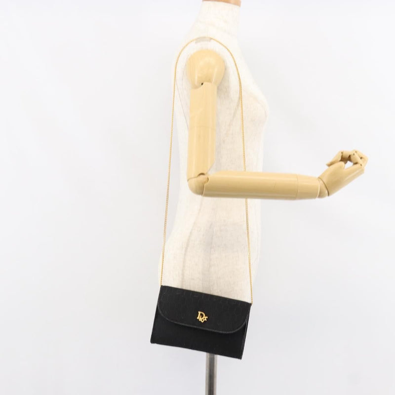 Christian Dior Vintage Honeycomb Canvas Black Bag
