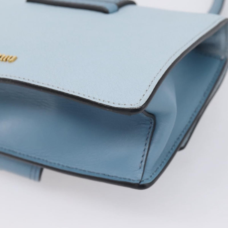 Miu Miu Madras Crystal Buckle Leather Blue Bag
