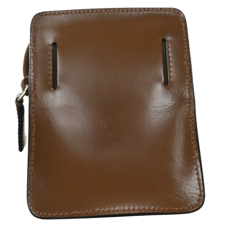 Prada Logo Pouch Leather Brown