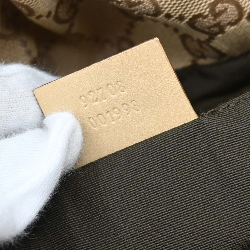 Gucci Bamboo Frame Satchel Gg Canvas Beige