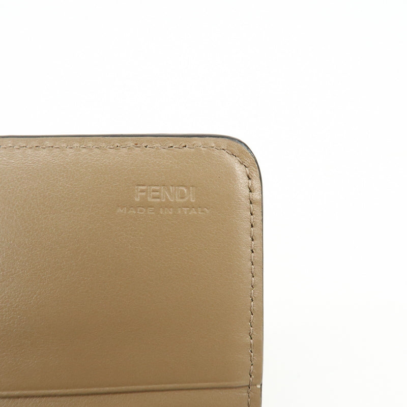 Fendi Continental Wallet On Chain Studded Leather Beige Bag