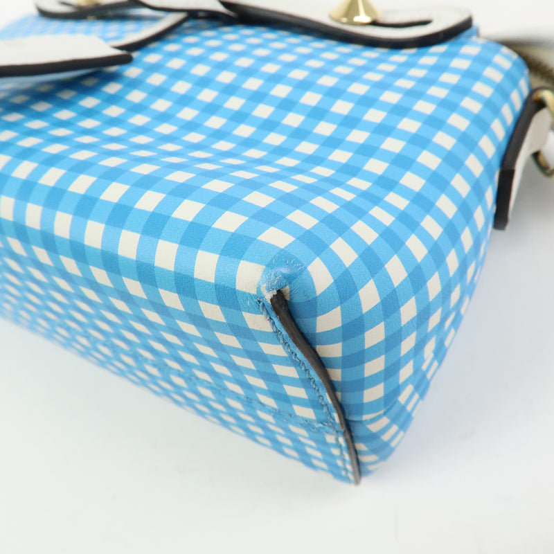 Fendi By The Way Satchel Printed Leather Blue