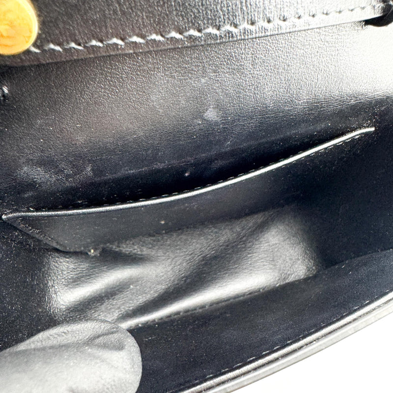Celine Triomphe Coated Canvas Black Leather Bag