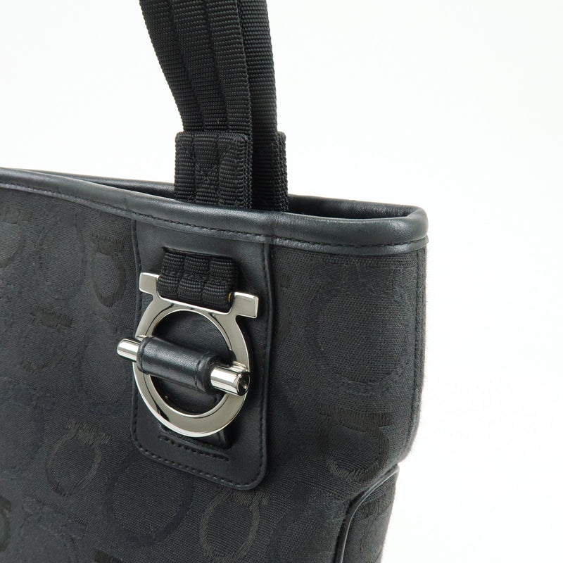 Salvatore Ferragamo Gancini Tote Canvas Black