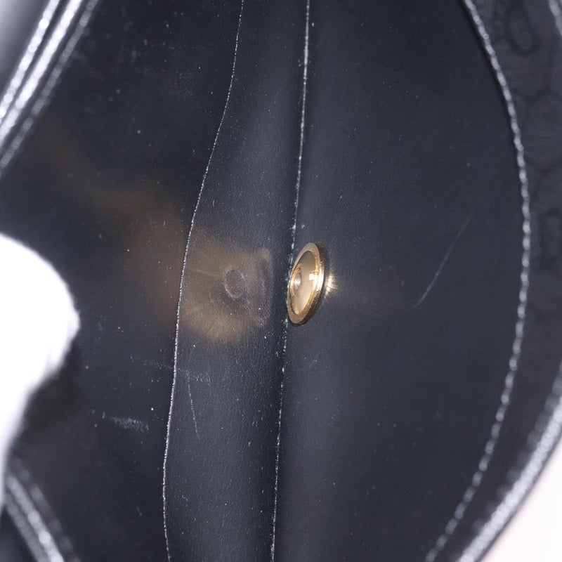 Christian Dior Vintage Honeycomb Canvas Black Leather Bag
