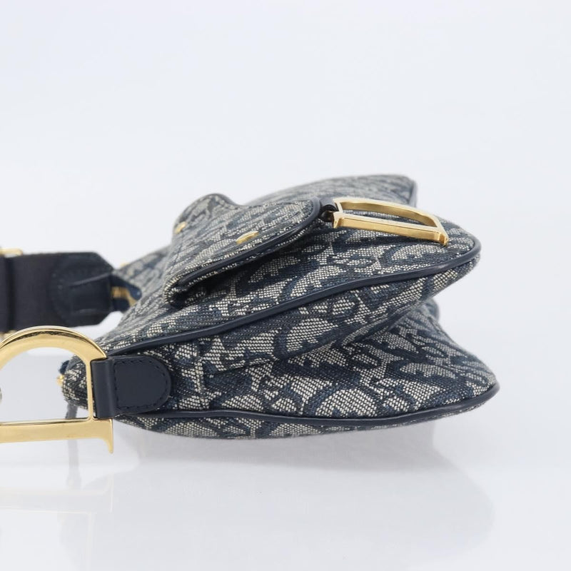 Christian Dior Saddle Messenger Oblique Canvas Navy