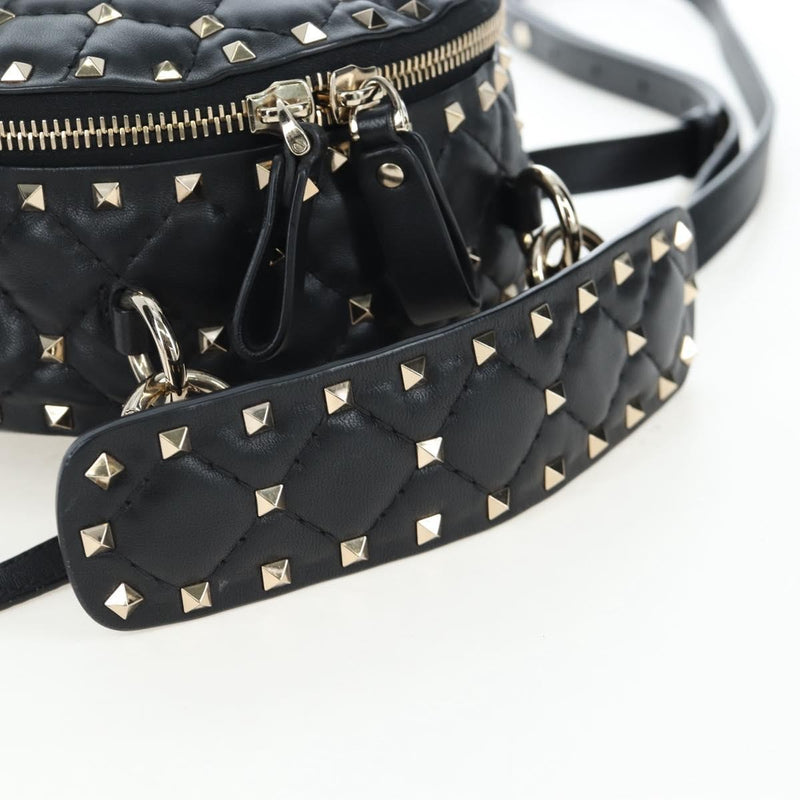 Valentino Garavani Rockstud Spike Quilted Leather Black Bag