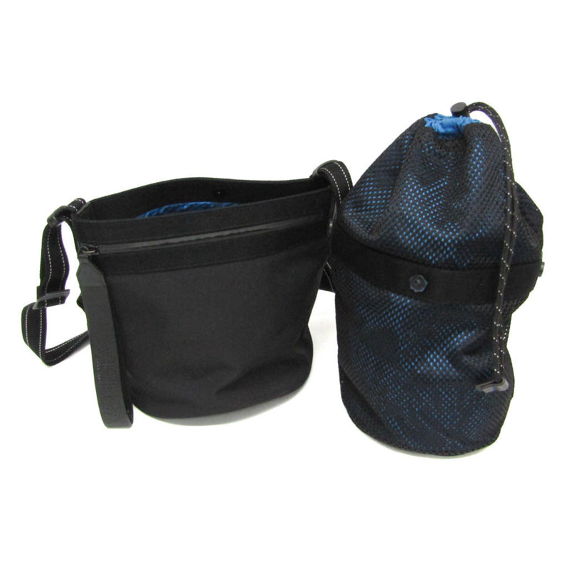 Bottega Veneta Paper Touch Bucket Nylon With Mesh Black Bag