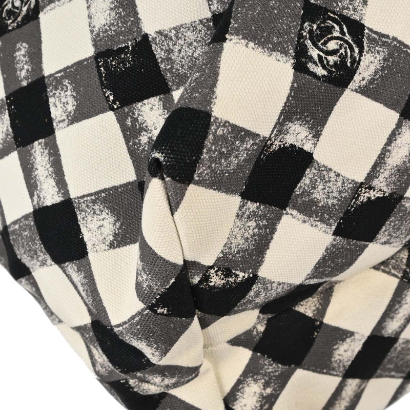 Chanel Weekender Gingham Print Canvas Black Bag