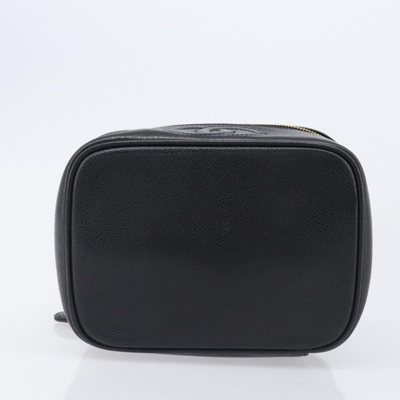 Chanel Vintage Timeless Cosmetic Case Caviar Black Leather Bag