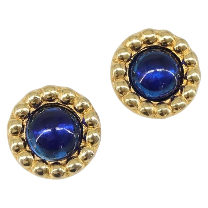 Chanel Vintage Round Clip-On Metal Gold Bijoux