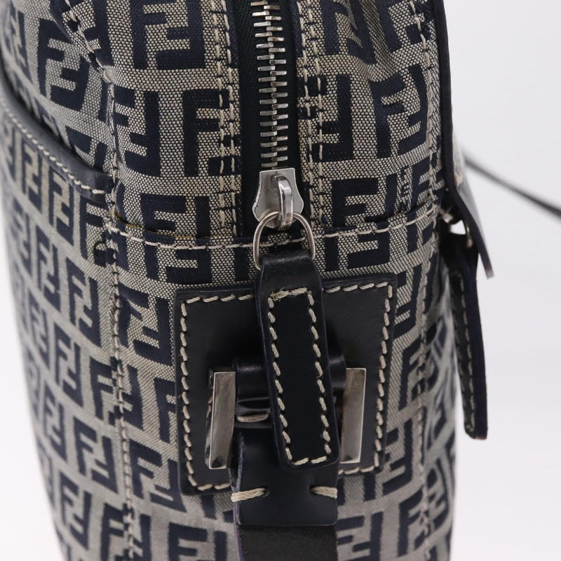 Fendi Shoulder Zucchino Canvas Navy Bag