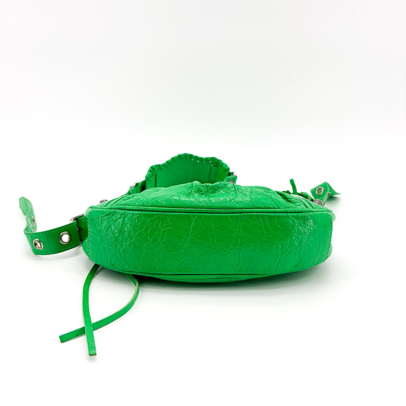 Balenciaga Le Cagole Giant Spikes Leather Green Bag
