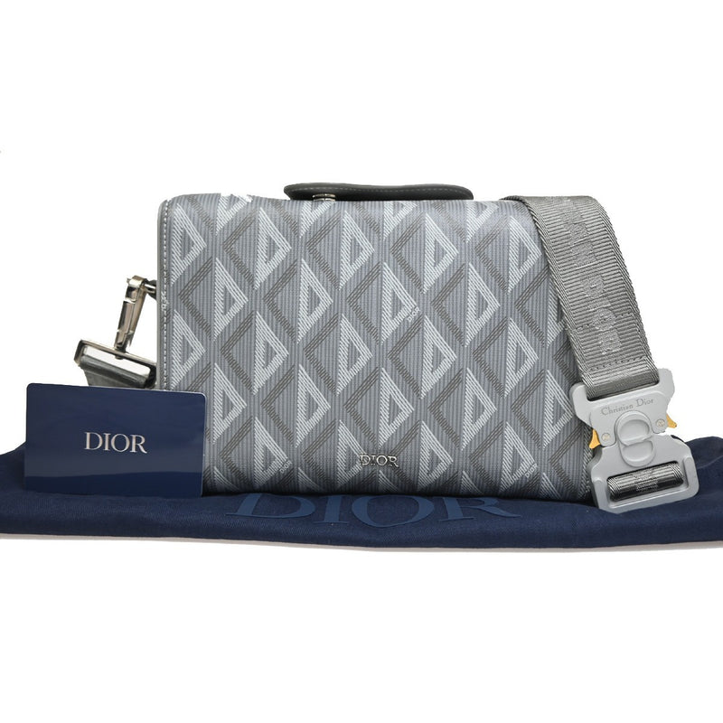 Christian Dior Lingot Messenger Cd Diamond Coated Canvas Gray