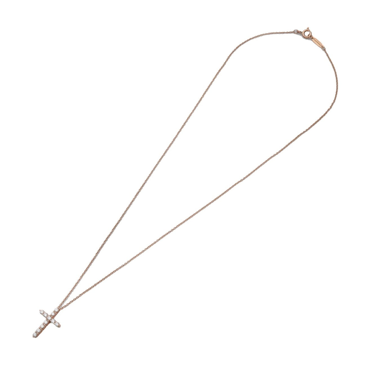 Tiffany & Co. Cross Pendant 18k Rose Gold With Diamonds Pink_gold Bijoux
