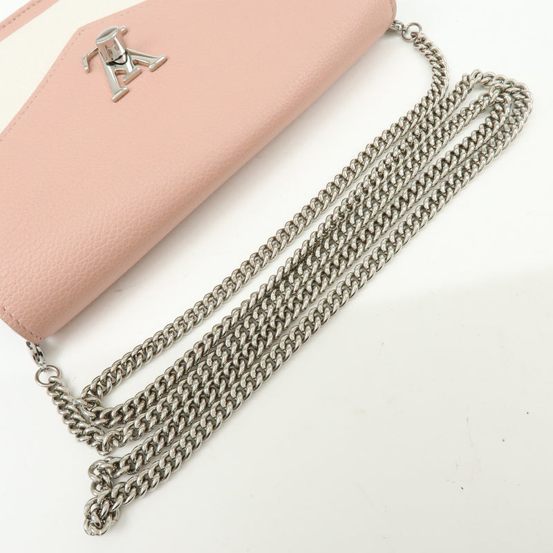Louis Vuitton Mylockme Chain Pochette Leather Pink Bag