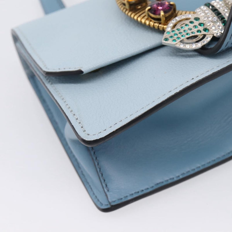 Miu Miu Madras Crystal Buckle Leather Blue Bag