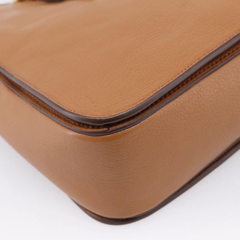 Miu Miu Madras Convertible Lock Leather Brown Bag