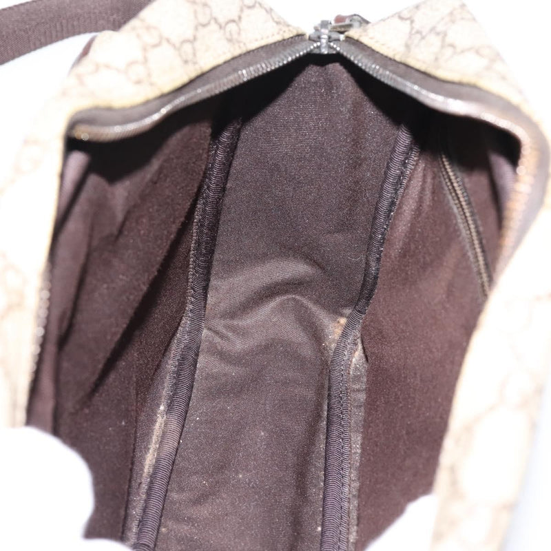 Gucci Front Zip Pocket Messenger Gg Coated Canvas Beige