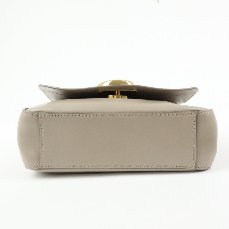 Chloe C Shoulder Bag Leather Gray