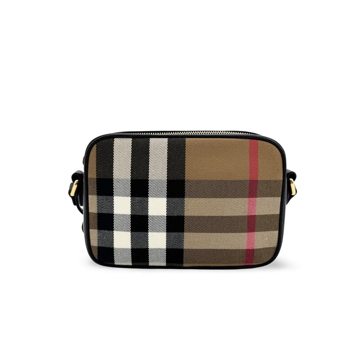 Burberry Camera Vintage Check Canvas Black Bag