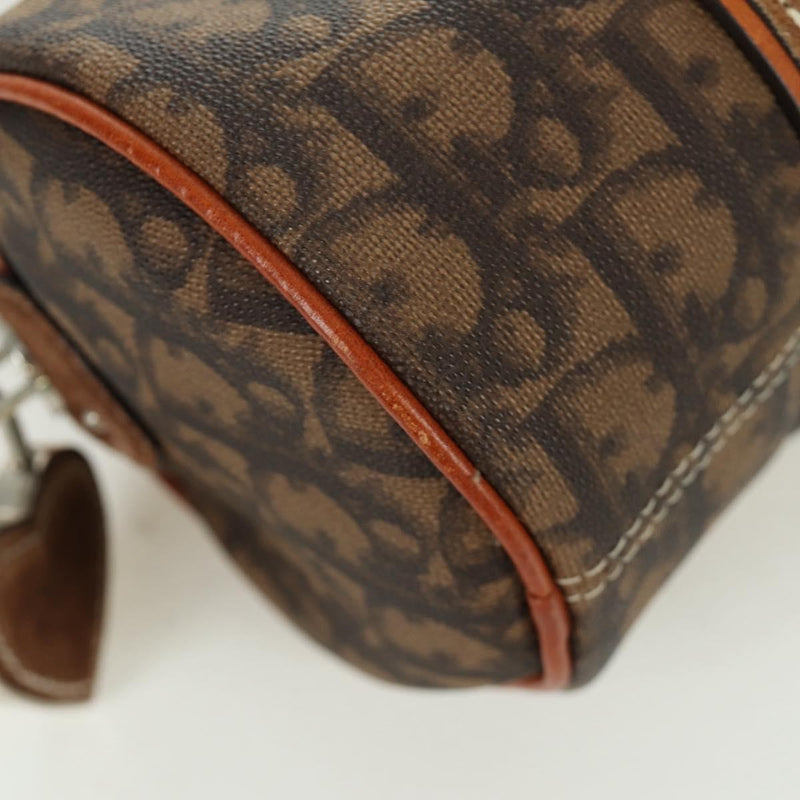 Christian Dior Vintage Trotter Romantique Boston Diorissimo Coated Canvas Brown Bag