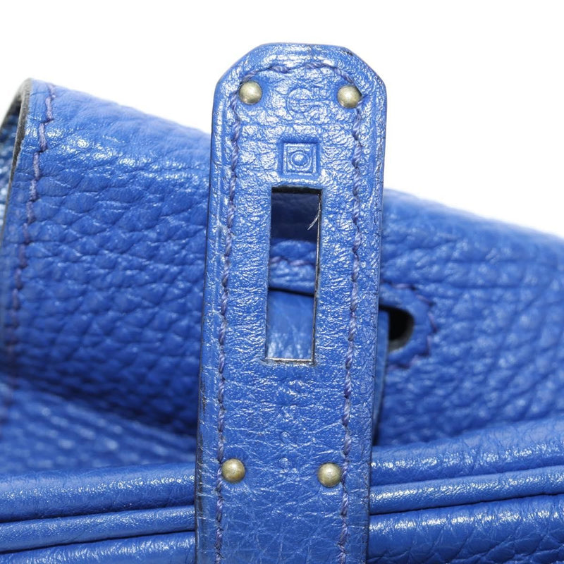 Hermes Birkin Blue Clemence With Palladium Hardware Leather Bag