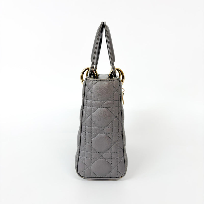 Christian Dior Lady Gray Calfskin Bag