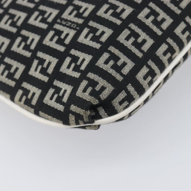 Fendi Vintage Flap Zucchino Canvas Black Bag