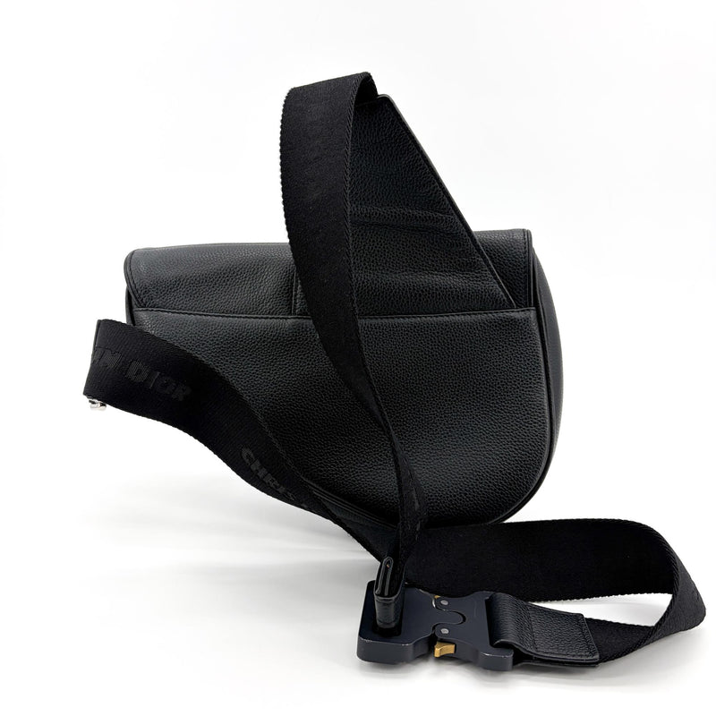 Christian Dior Saddle Leather Black Calfskin Bag