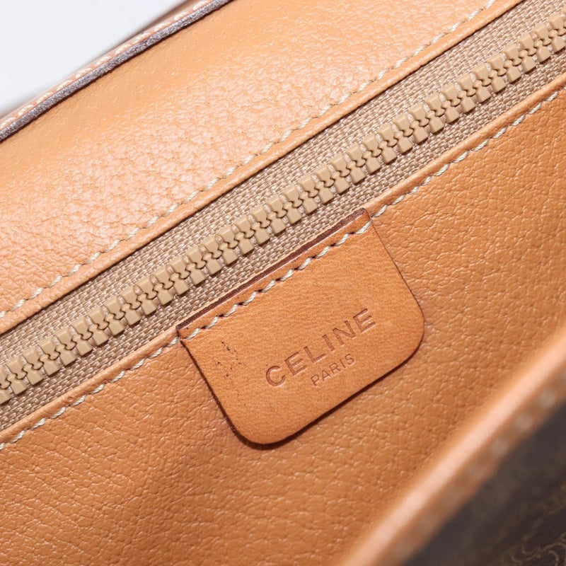 Celine Macadam Shoulder Canvas Brown Bag