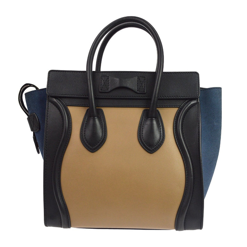 Celine Tricolor Luggage Leather Beige Bag