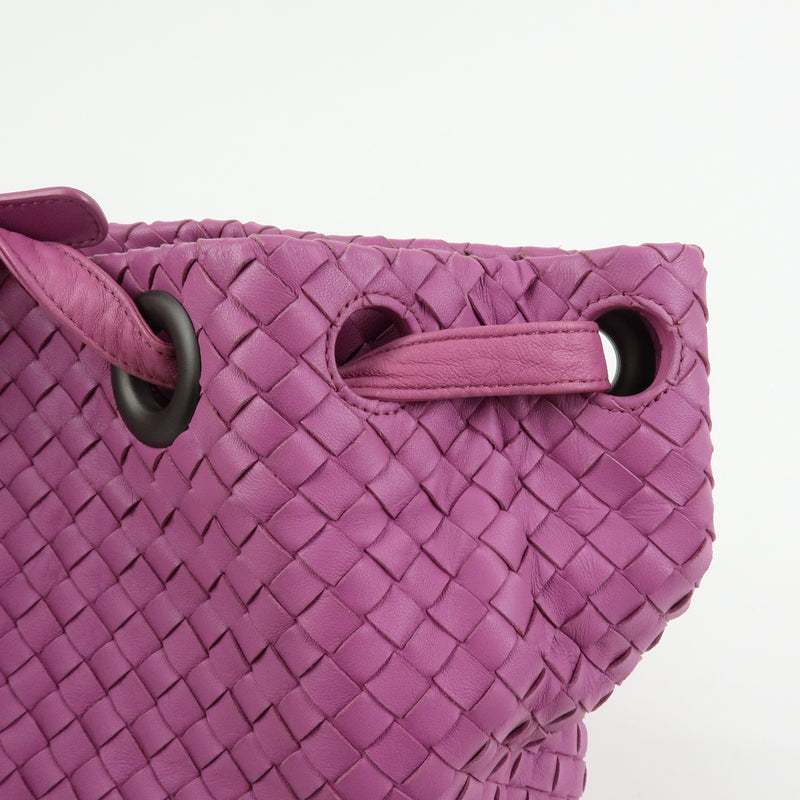 Bottega Veneta Garda Intrecciato Nappa Purple Leather Bag